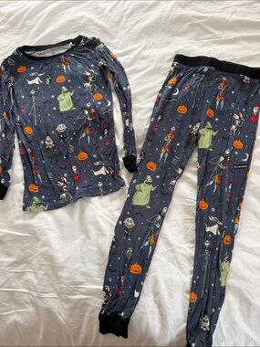 Little Sleepies Navy Halloween Nightmare Pattern Pajama Set